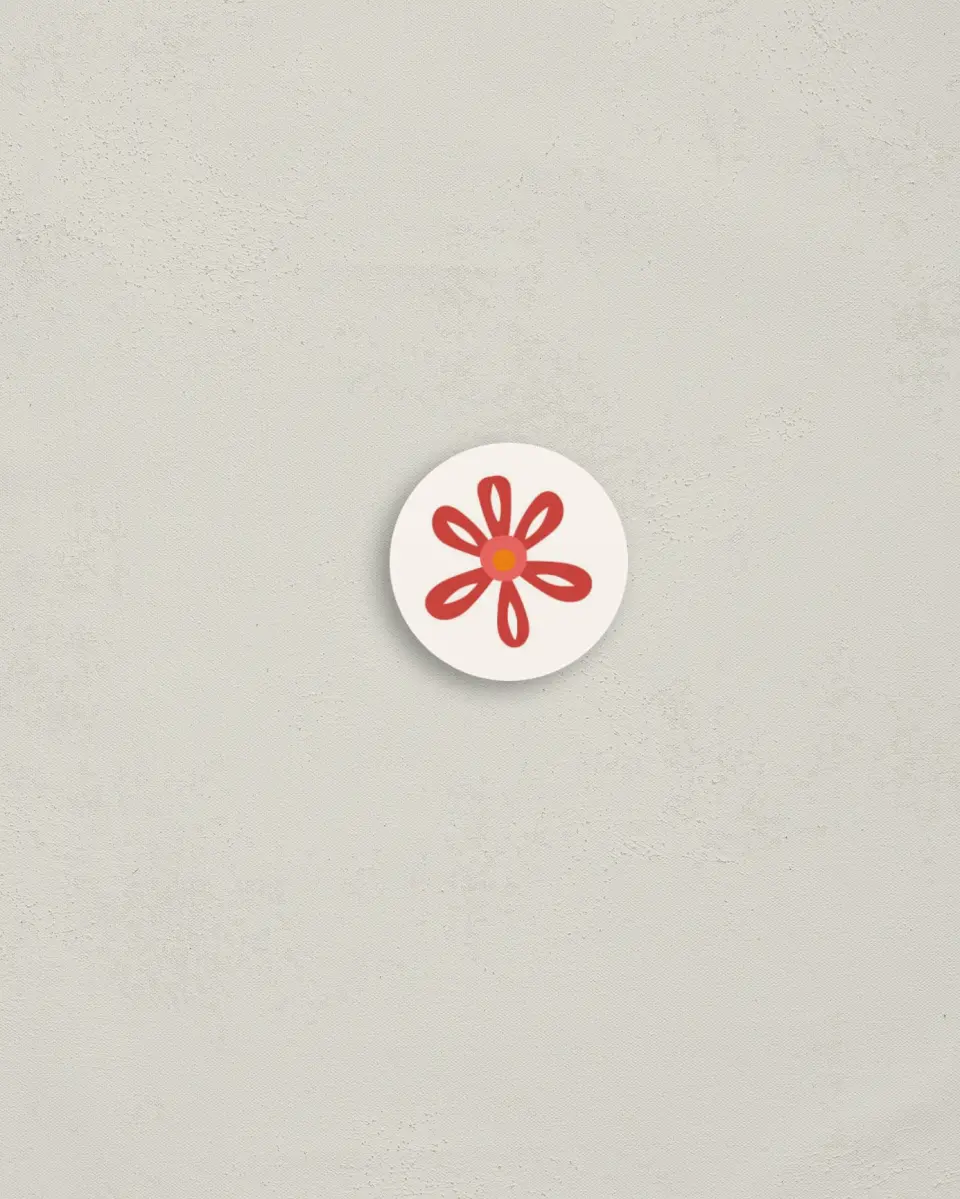 This is a 1¼" circle Envelope Seal called Folk Fiesta printed in full color