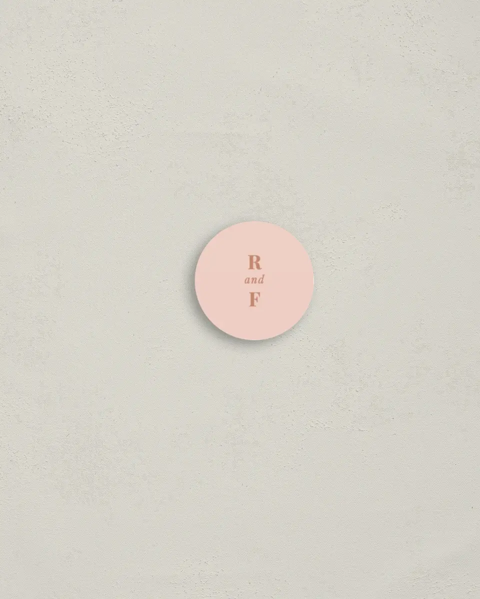 This is a 1¼" circle Envelope Seal called Gorgeous Blush printed in full color