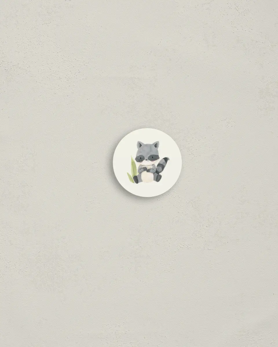 This is a 1¼" circle Envelope Seal called Forest Friends printed in full color