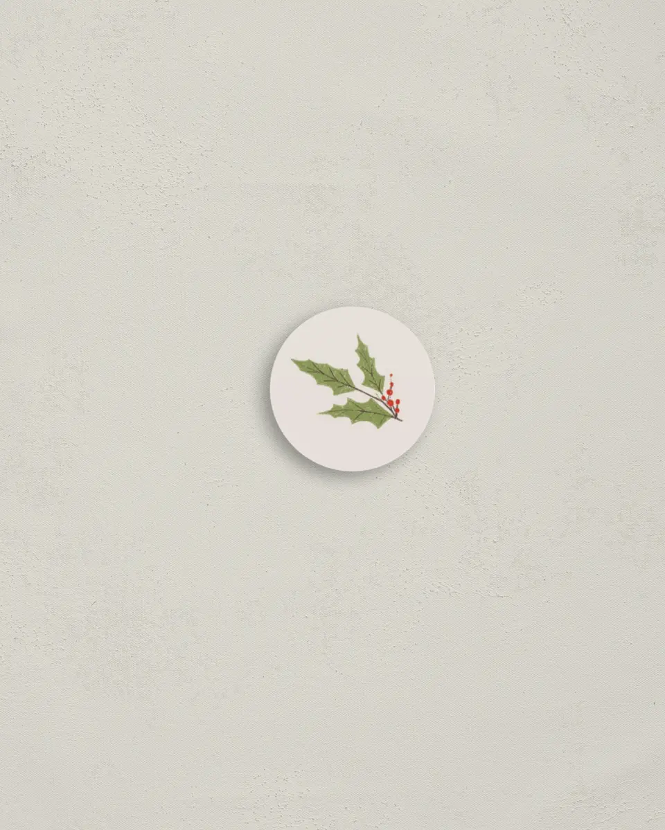 This is a 1¼" circle Envelope Seal called Joyful Vine printed in full color
