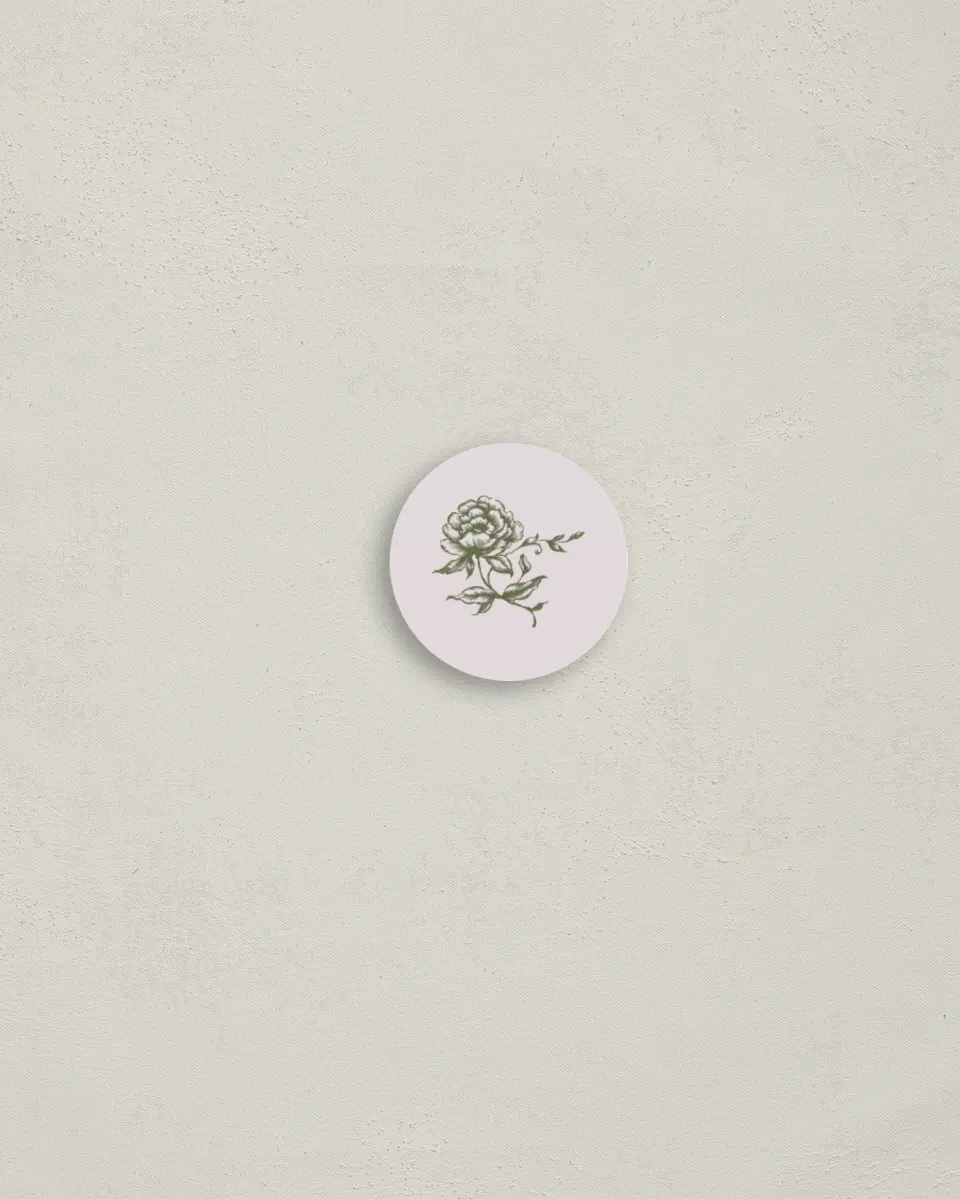 This is a 1¼" circle Envelope Seal called Meadow of Merriment printed in full color