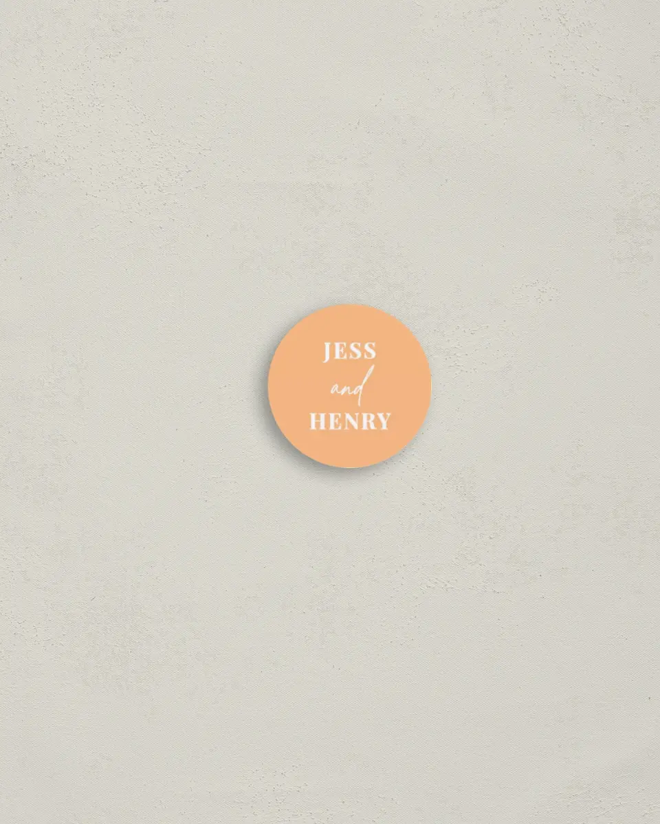 This is a 1¼" circle Envelope Seal called The Jess printed in full color