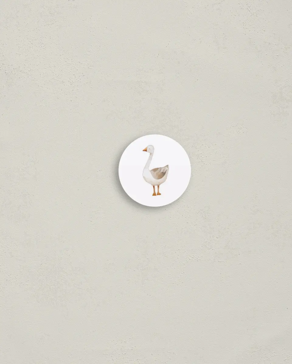 This is a 1¼" circle Envelope Seal called Mother Goose printed in full color