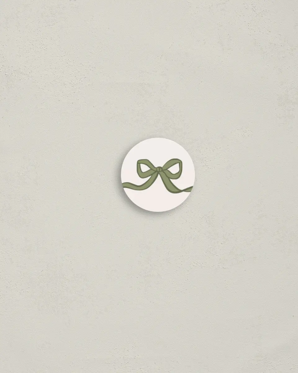 This is a 1¼" circle Envelope Seal called Coquette Darling printed in full color