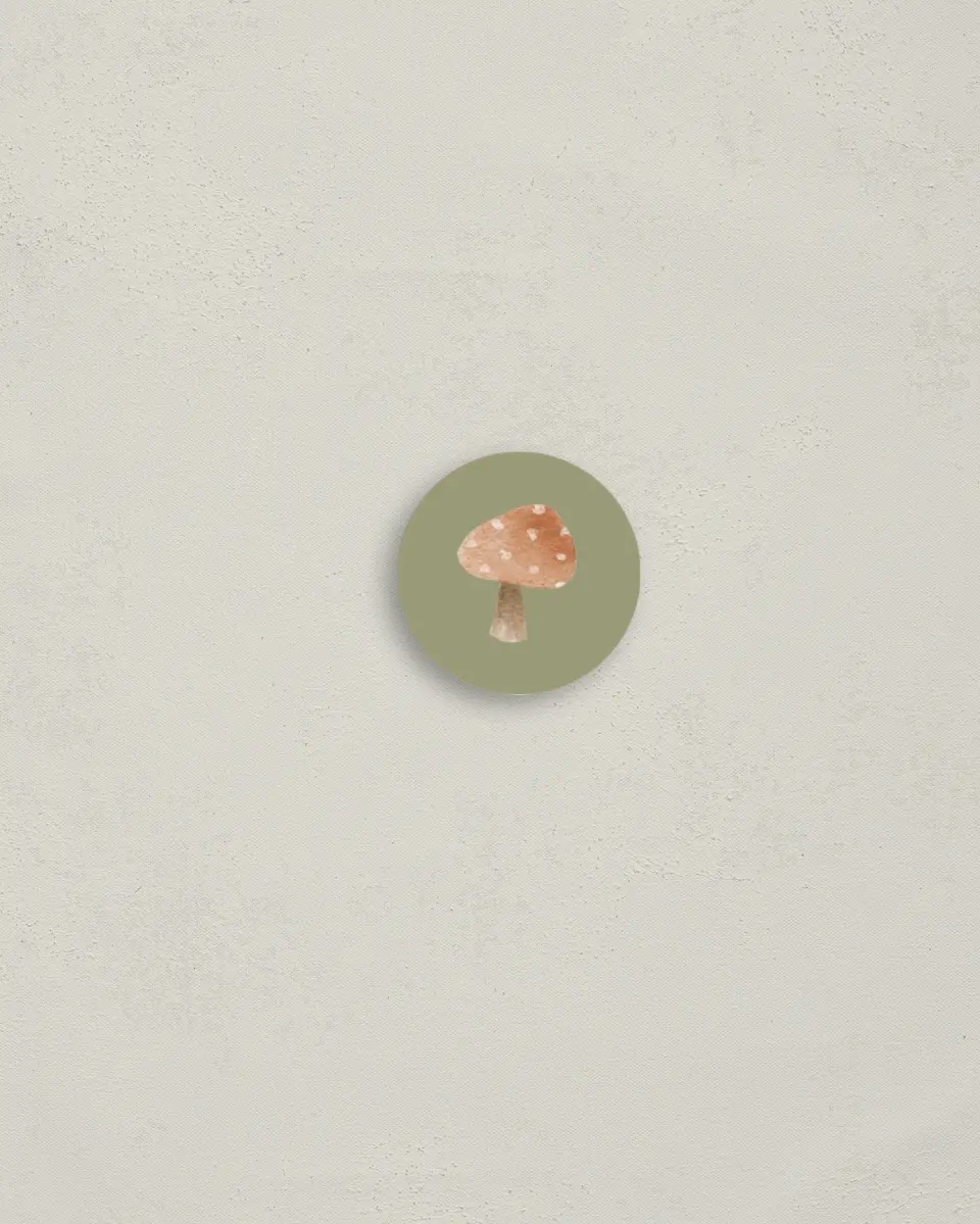This is a 1¼" circle Envelope Seal called Woodland Wonder printed in full color
