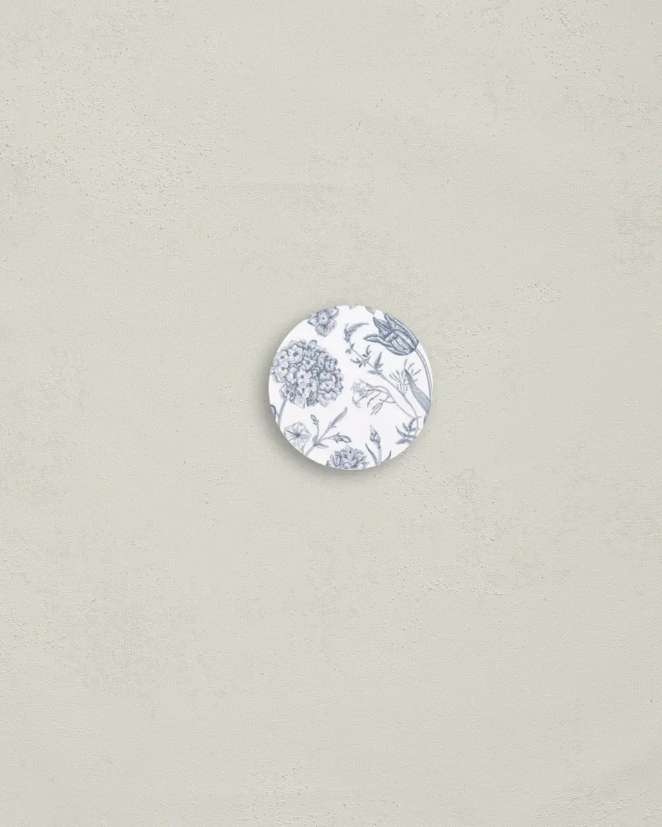 This is a 1¼" circle Envelope Seal called Blissful Blooms printed in full color