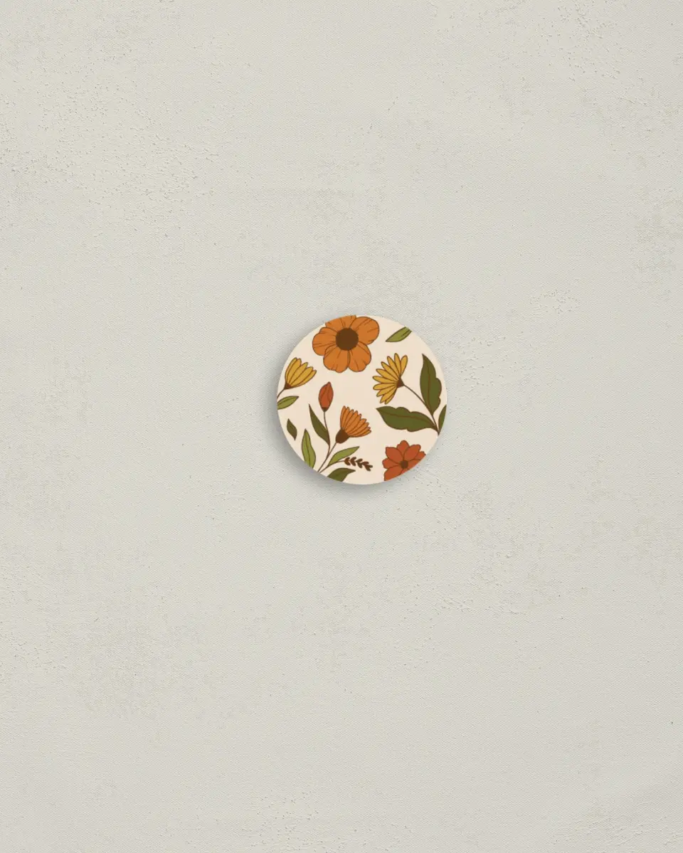 This is a 1¼" circle Envelope Seal called Wild + Bright printed in full color