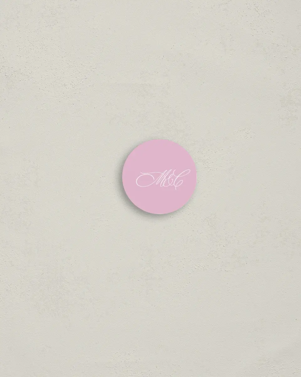 This is a 1¼" circle Envelope Seal called Evening in Bloom printed in full color