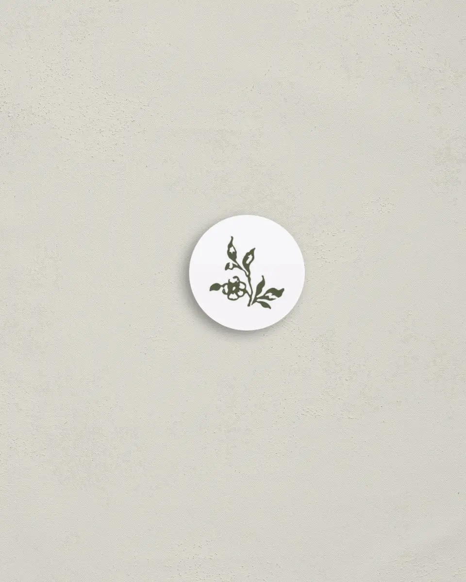 This is a 1¼" circle Envelope Seal called Wedded Wishes printed in full color