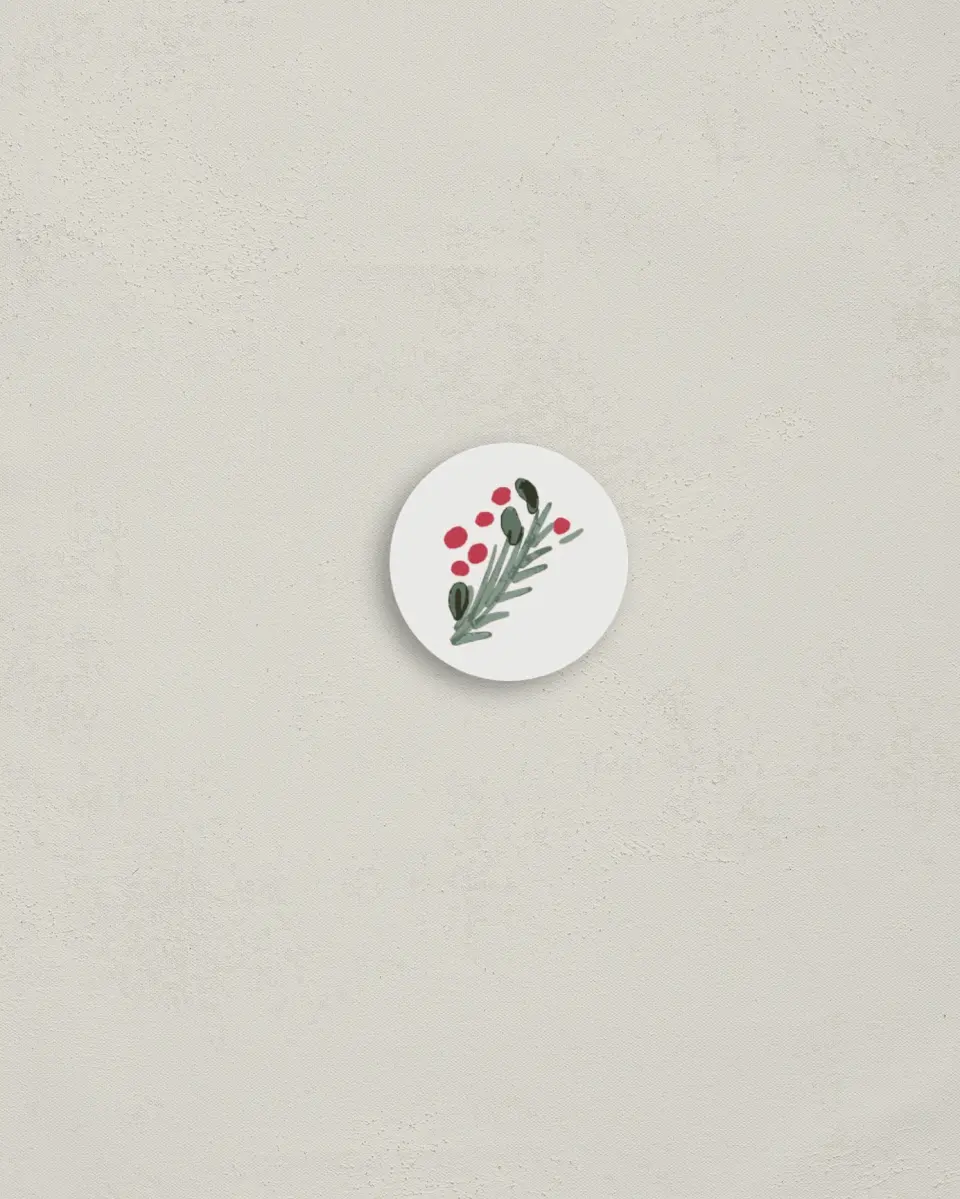 This is a 1¼" circle Envelope Seal called Fa La Fun printed in full color