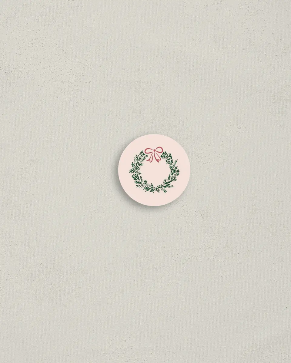This is a 1¼" circle Envelope Seal called Holiday Home printed in full color