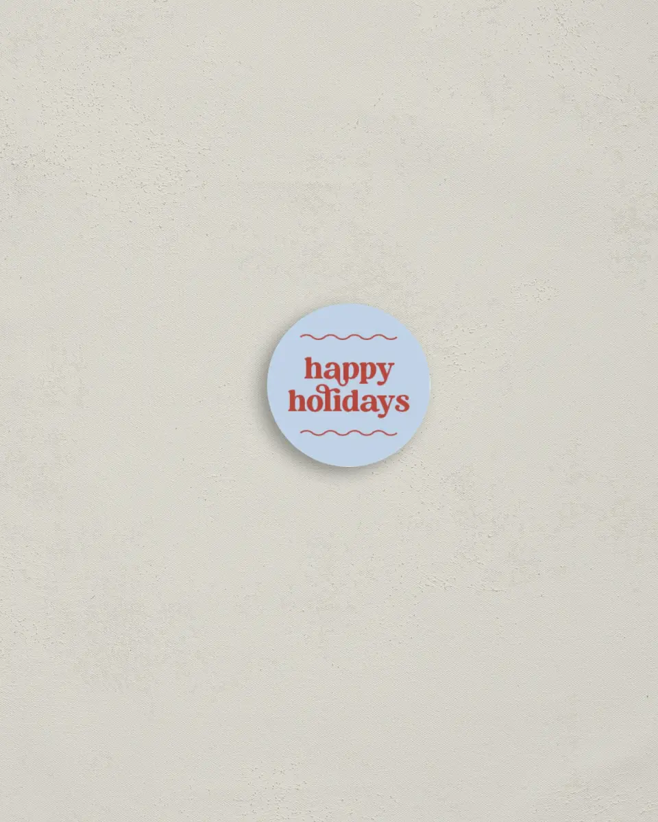 This is a 1¼" circle Envelope Seal called Playful Pet printed in full color