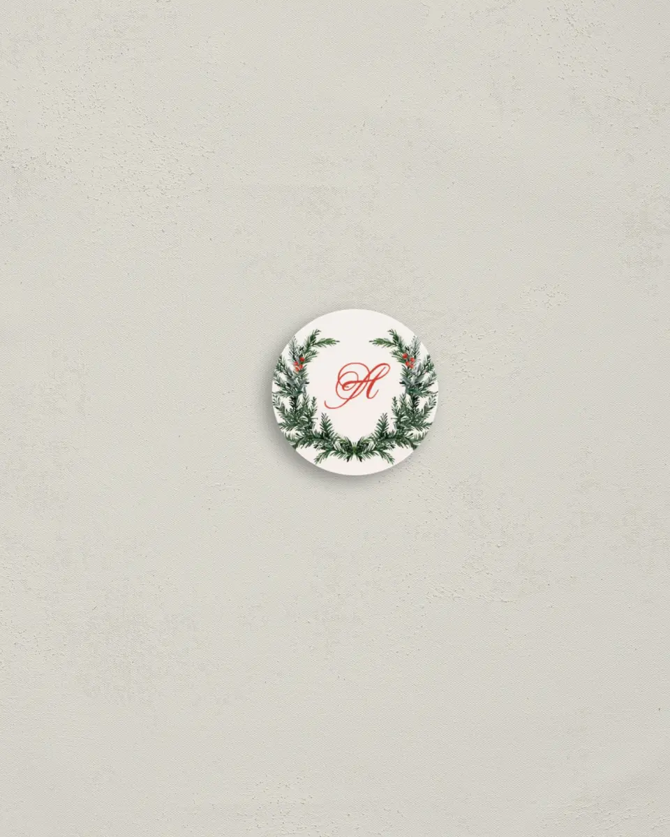 This is a 1¼" circle Envelope Seal called New Mr. & Mrs. printed in full color