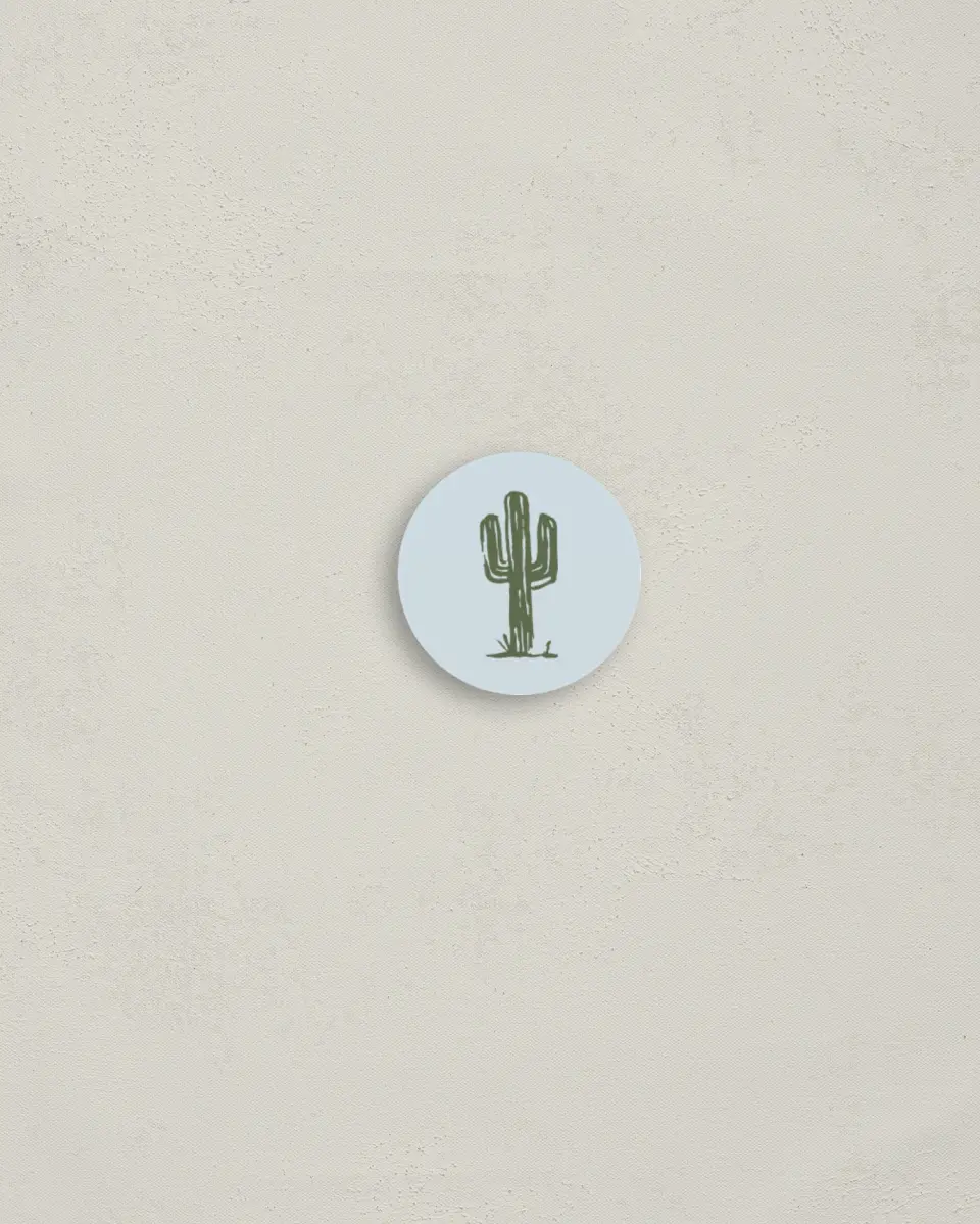 This is a 1¼" circle Envelope Seal called Desert Holiday printed in full color