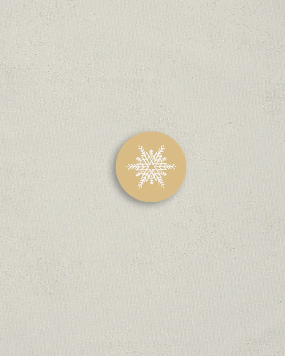 This is a 1¼" circle Envelope Seal called Golden Cheer printed in full color