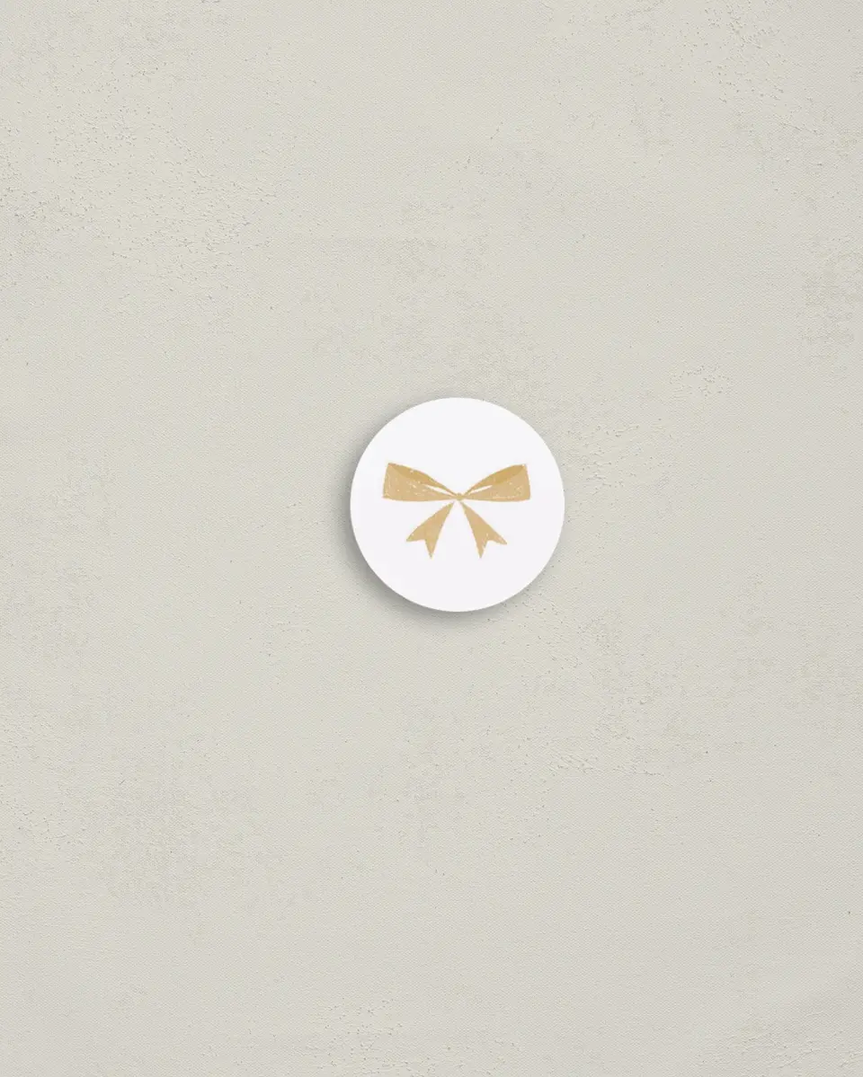 This is a 1¼" circle Envelope Seal called Golden Greetings printed in full color