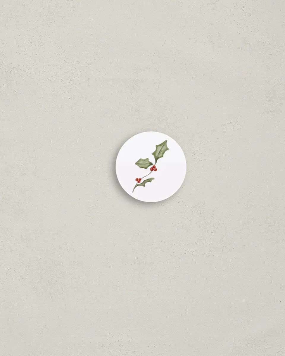This is a 1¼" circle Envelope Seal called Simply Joyful printed in full color