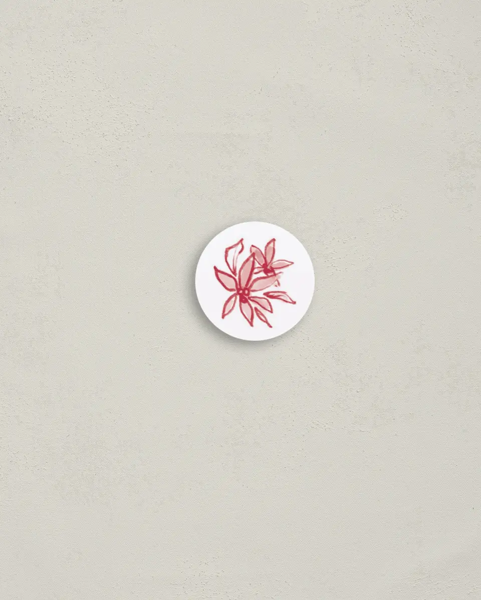 This is a 1¼" circle Envelope Seal called Sweetly Sketched printed in full color