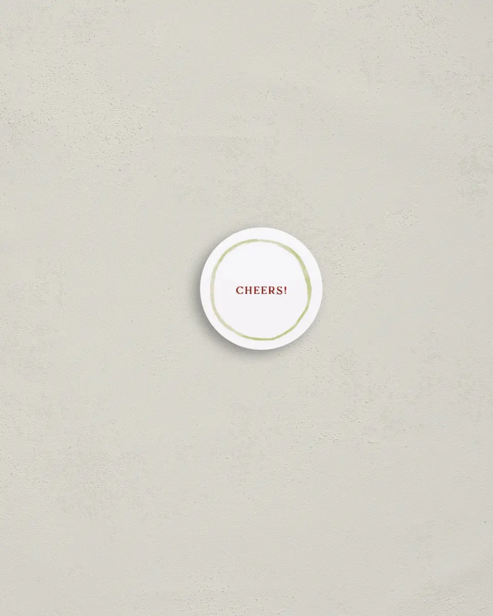 This is a 1¼" circle Envelope Seal called Festive Frame printed in full color