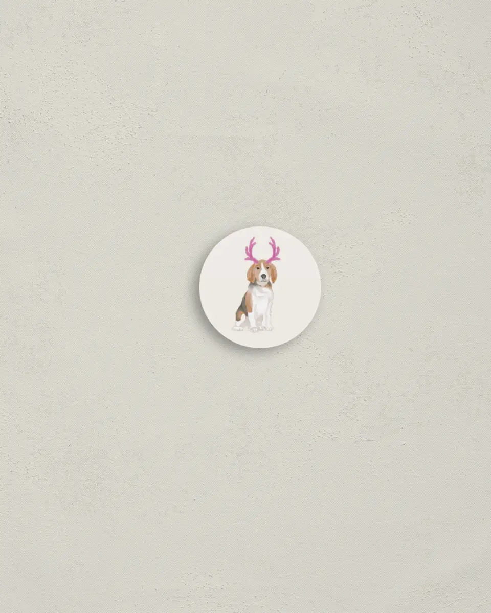 This is a 1¼" circle Envelope Seal called Paws & Joy printed in full color