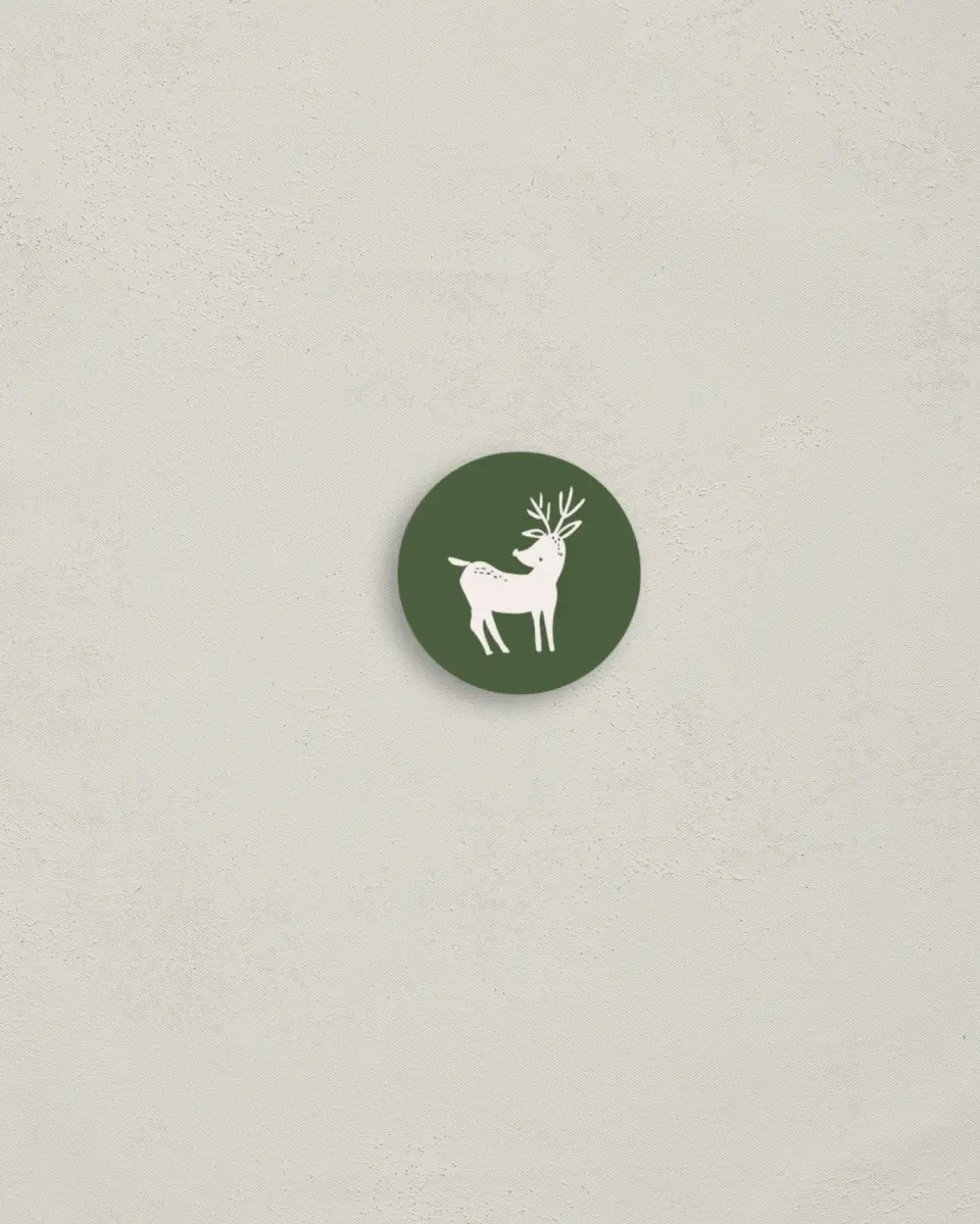 This is a 1¼" circle Envelope Seal called Woodland Wonder printed in full color