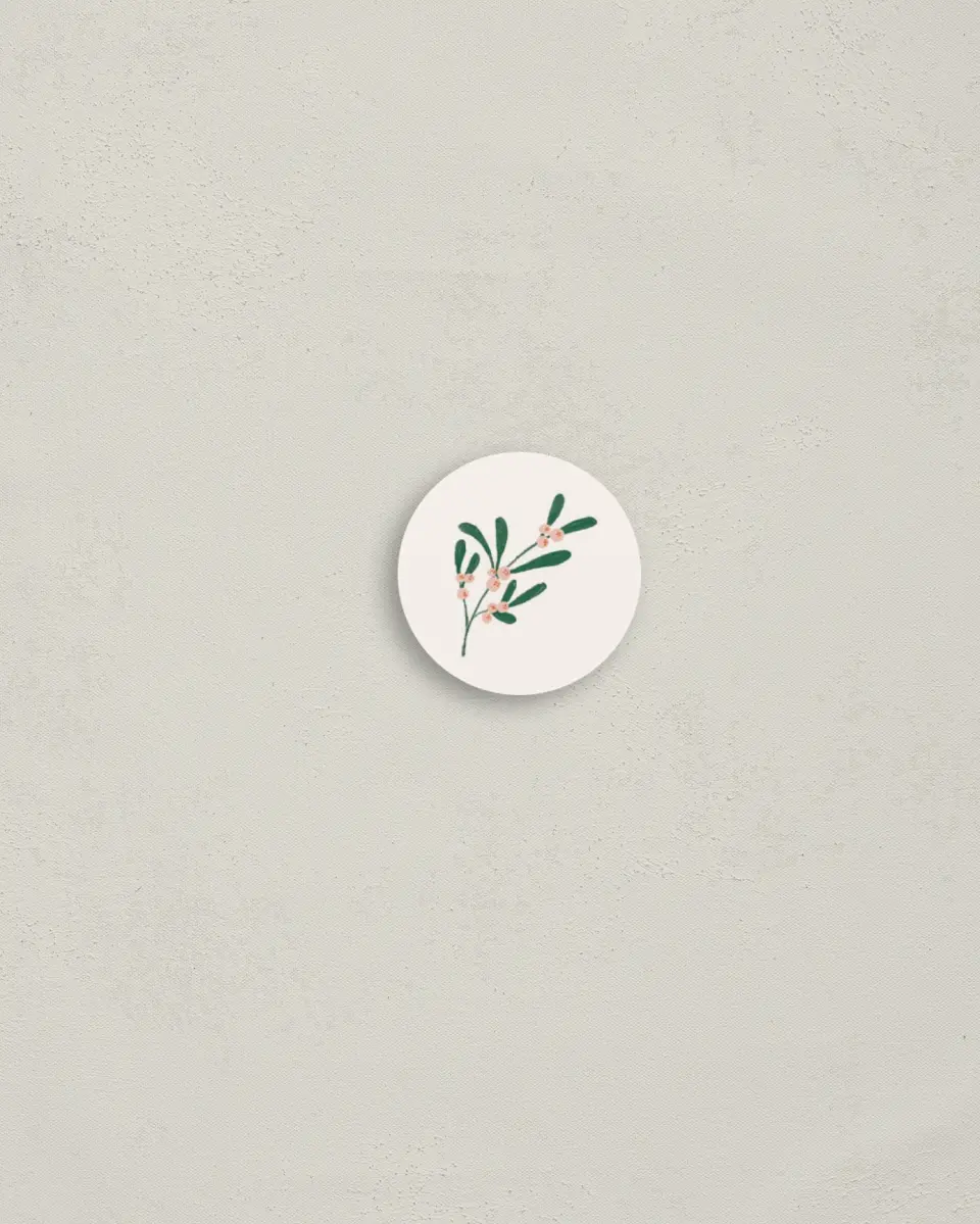 This is a 1¼" circle Envelope Seal called Holiday Grove printed in full color