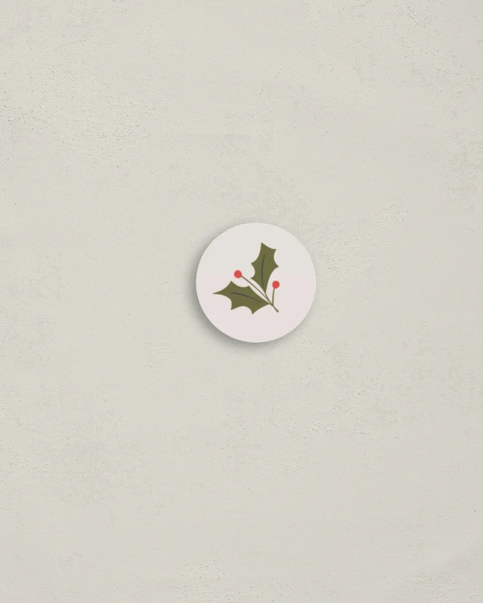 This is a 1¼" circle Envelope Seal called Whimsy Woodland printed in full color