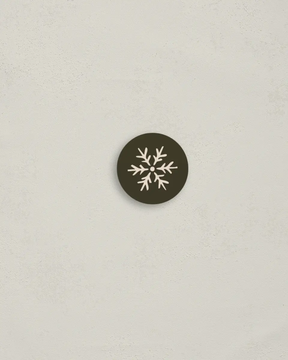 This is a 1¼" circle Envelope Seal called Festive Forest printed in full color