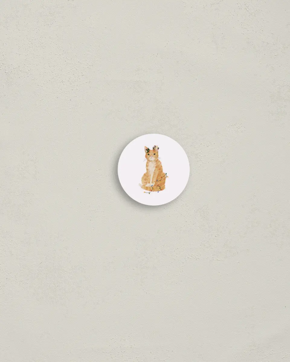 This is a 1¼" circle Envelope Seal called Whisker Wishes printed in full color