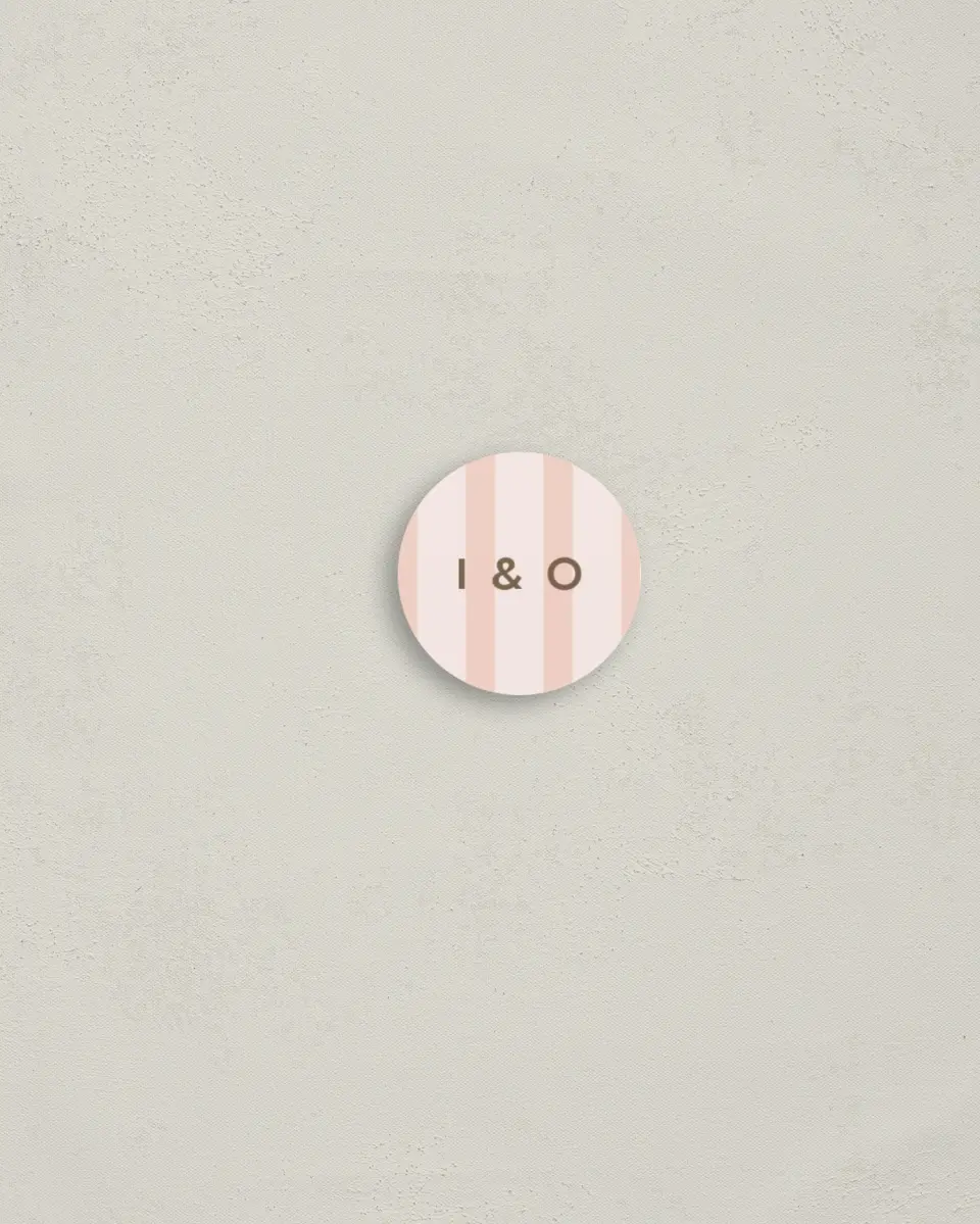 This is a 1¼" circle Envelope Seal called Serendipity & Stripes printed in full color
