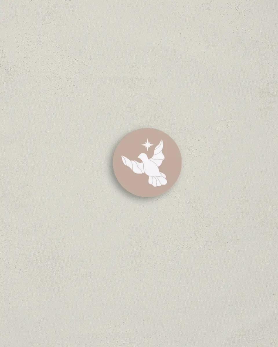 This is a 1¼" circle Envelope Seal called Peace on Earth printed in full color