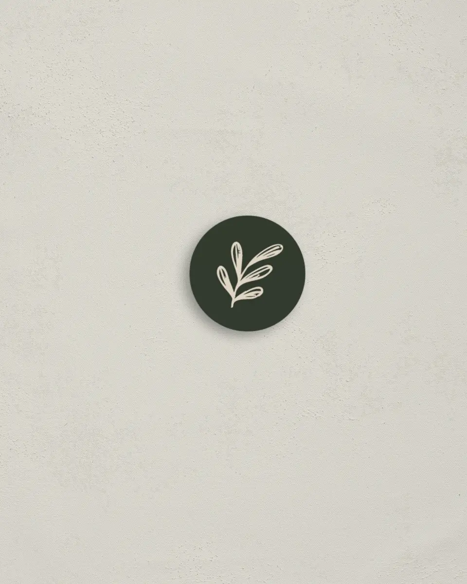 This is a 1¼" circle Envelope Seal called Framed Foliage printed in full color