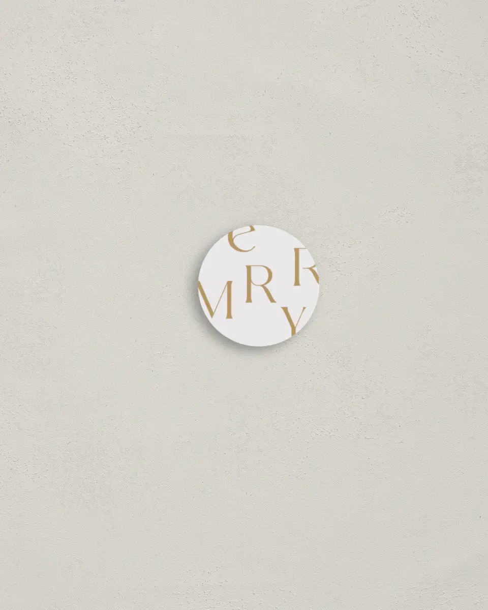 This is a 1¼" circle Envelope Seal called Very Merry printed in full color