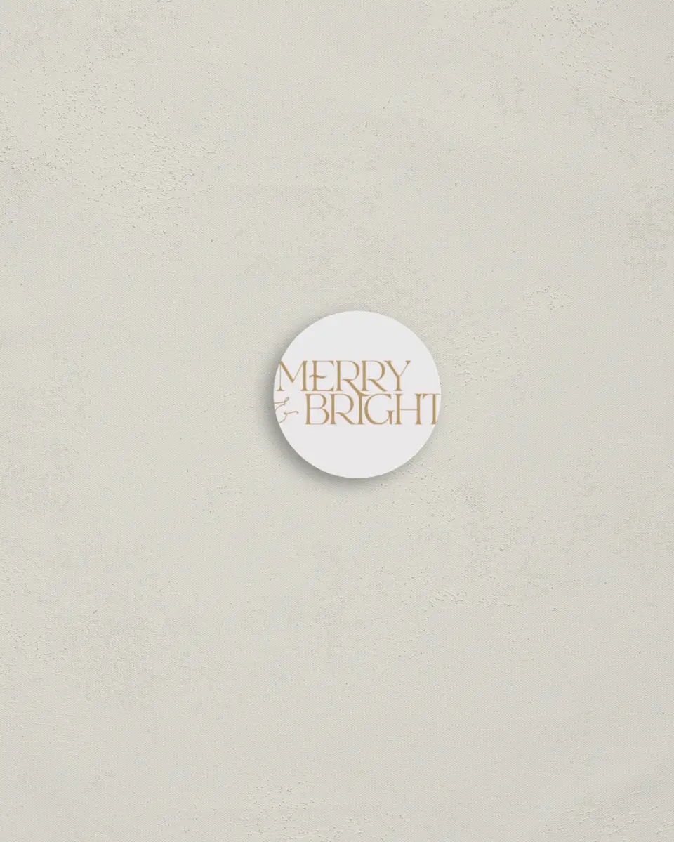This is a 1¼" circle Envelope Seal called Bright Holiday printed in full color