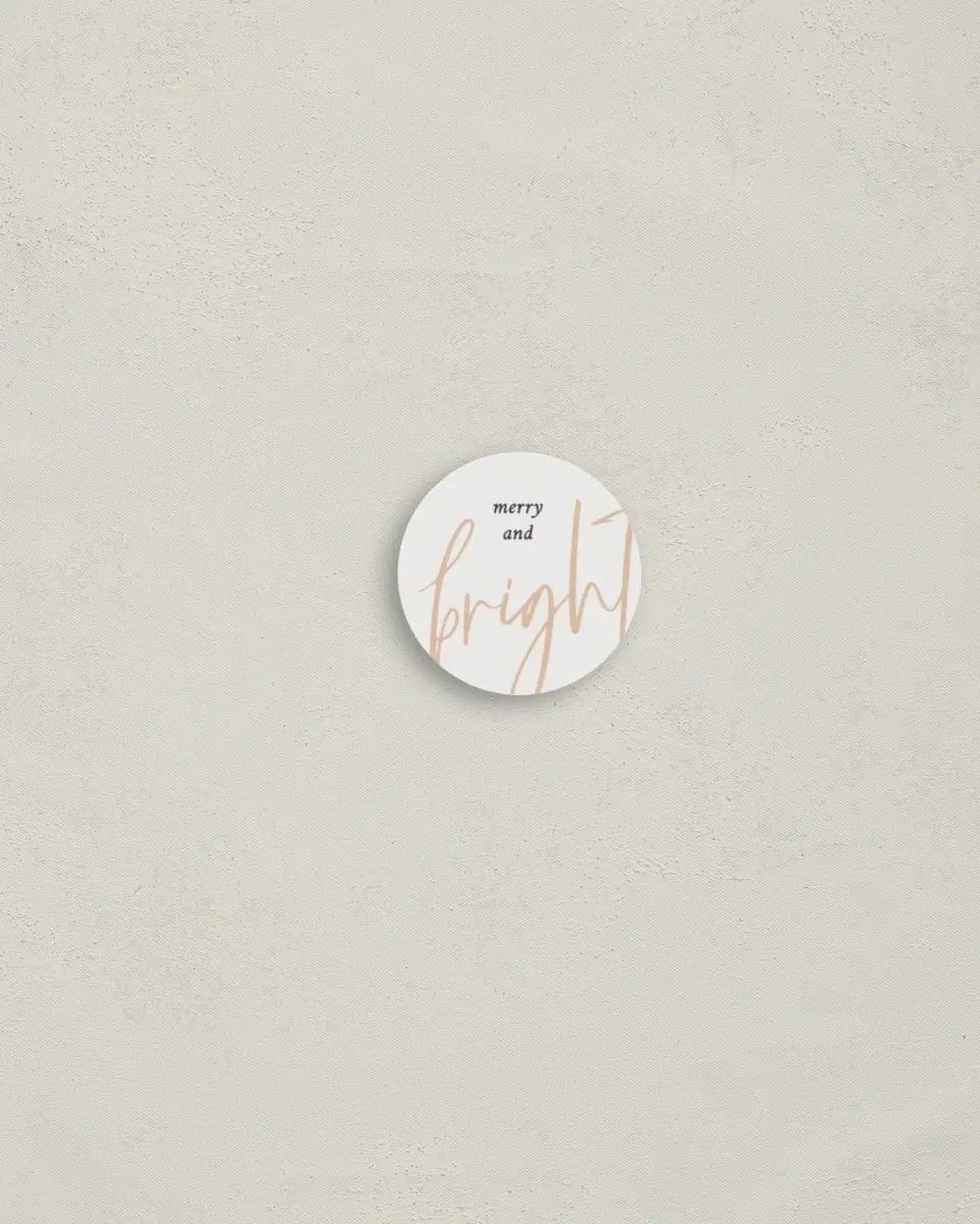 This is a 1¼" circle Envelope Seal called Merriest and Bright printed in full color