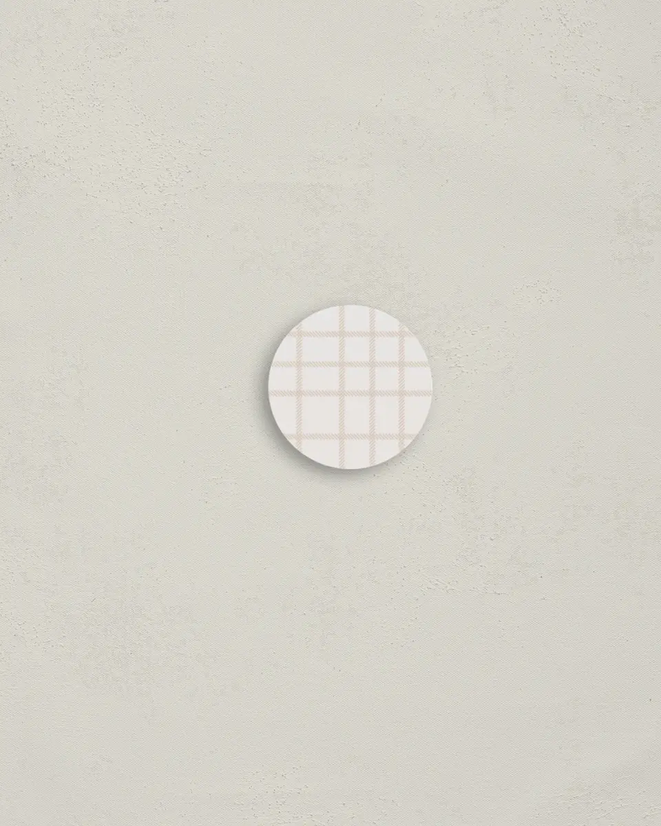This is a 1¼" circle Envelope Seal called Dainty Plaid printed in full color
