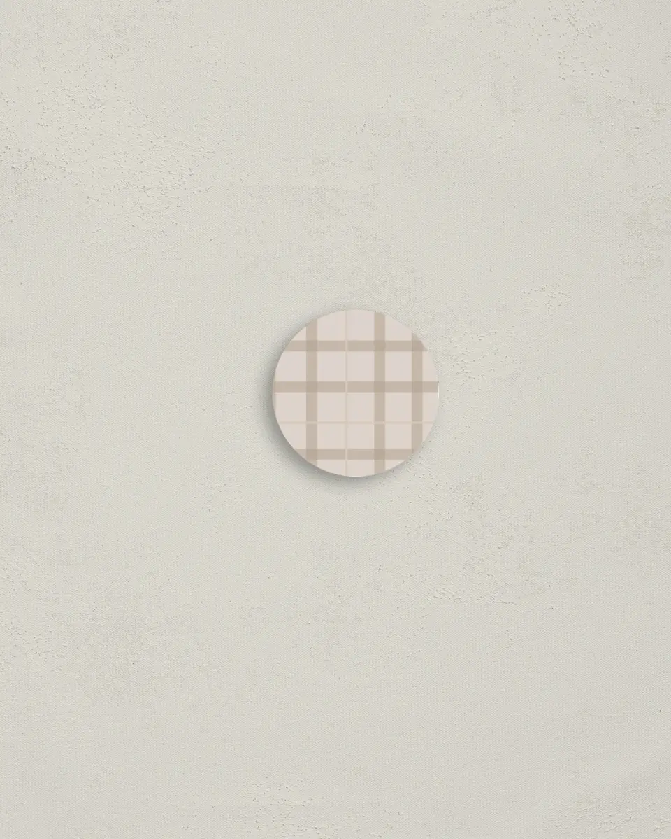 This is a 1¼" circle Envelope Seal called Pretty in Plaid printed in full color