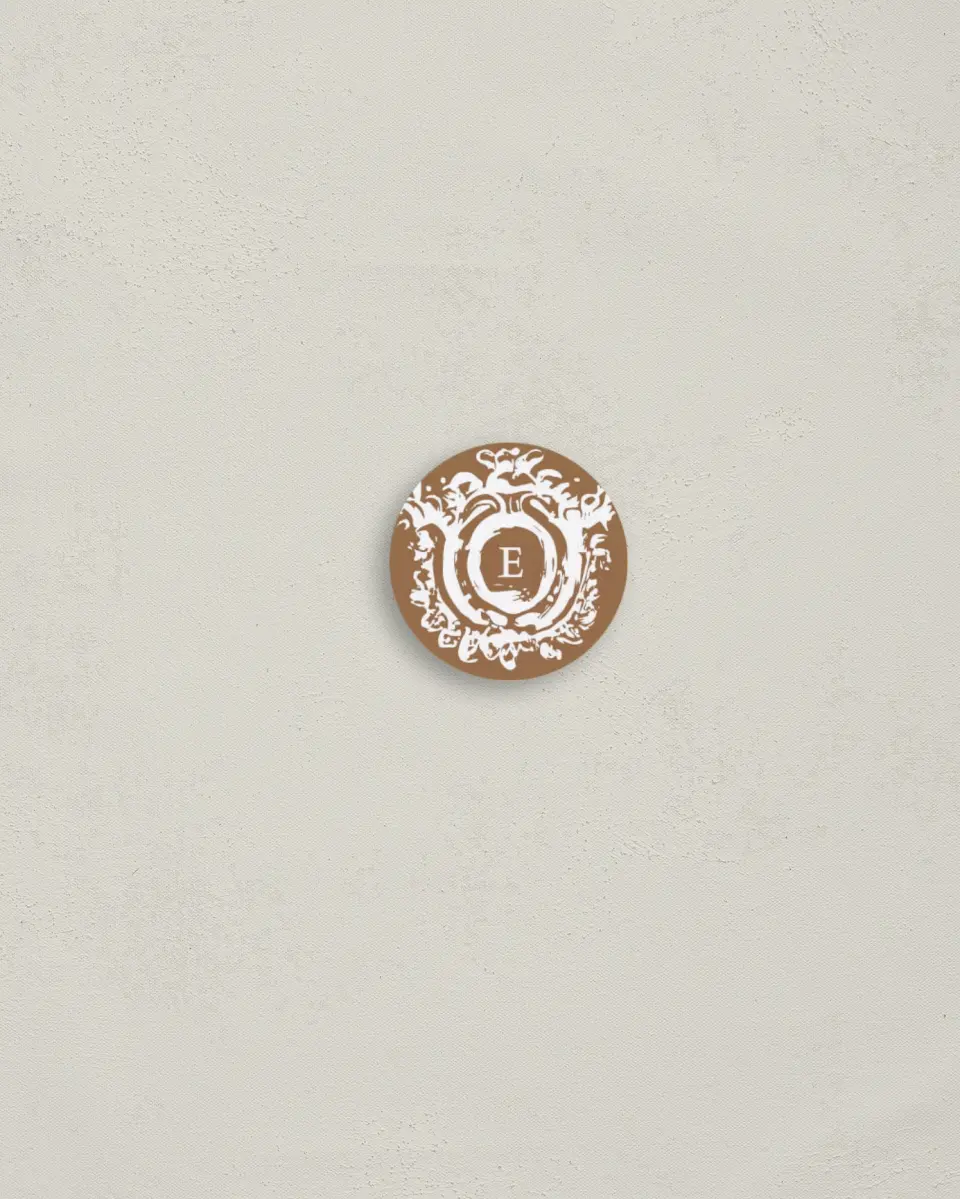 This is a 1¼" circle Envelope Seal called Soft Branchlets printed in full color