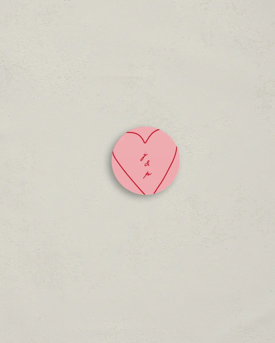 This is a 1¼" circle Envelope Seal called With All Our Love printed in full color