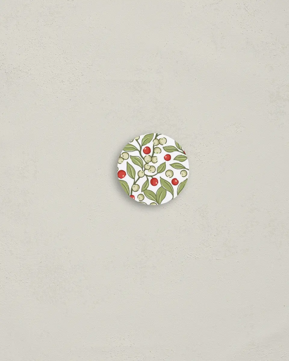 This is a 1¼" circle Envelope Seal called Berry Whimsical printed in full color
