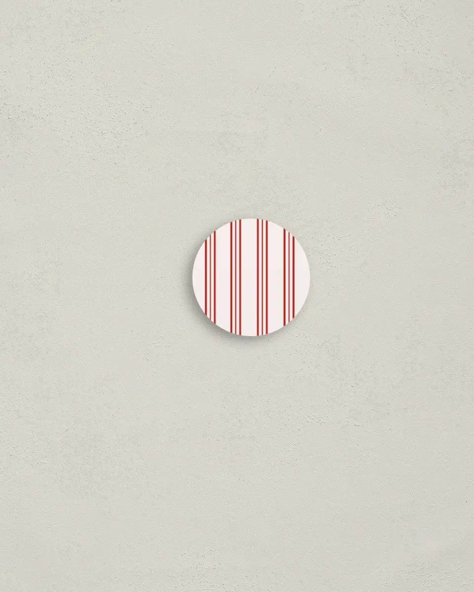 This is a 1¼" circle Envelope Seal called Pink Stripes printed in full color