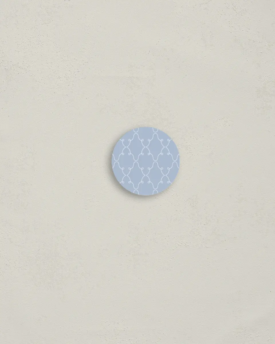 This is a 1¼" circle Envelope Seal called Diamond Whimsy printed in full color