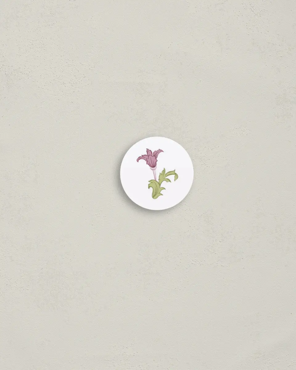 This is a 1¼" circle Envelope Seal called Ornate Garden printed in full color