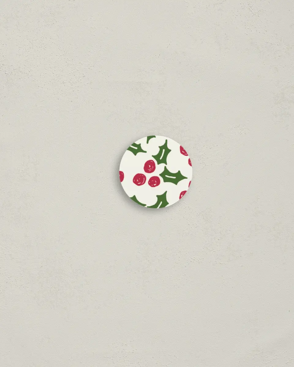 This is a 1¼" circle Envelope Seal called Berry Bliss printed in full color