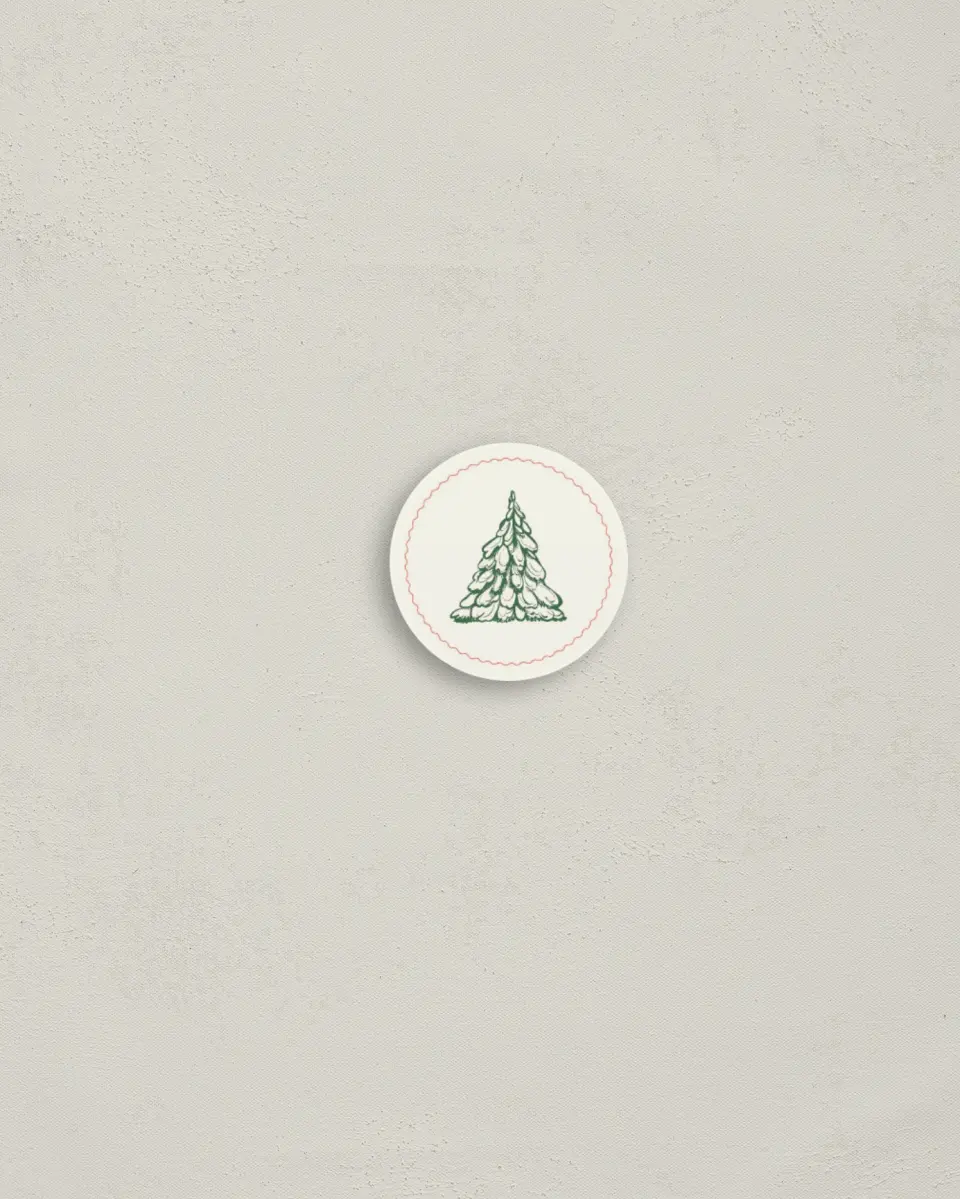 This is a 1¼" circle Envelope Seal called Jolly Wreath printed in full color