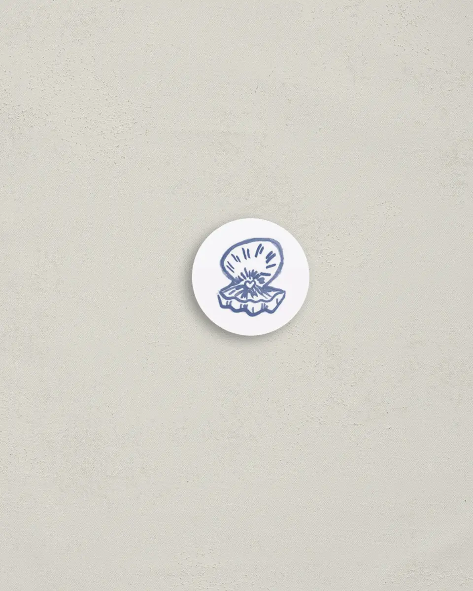 This is a 1¼" circle Envelope Seal called Love by the Sea printed in full color