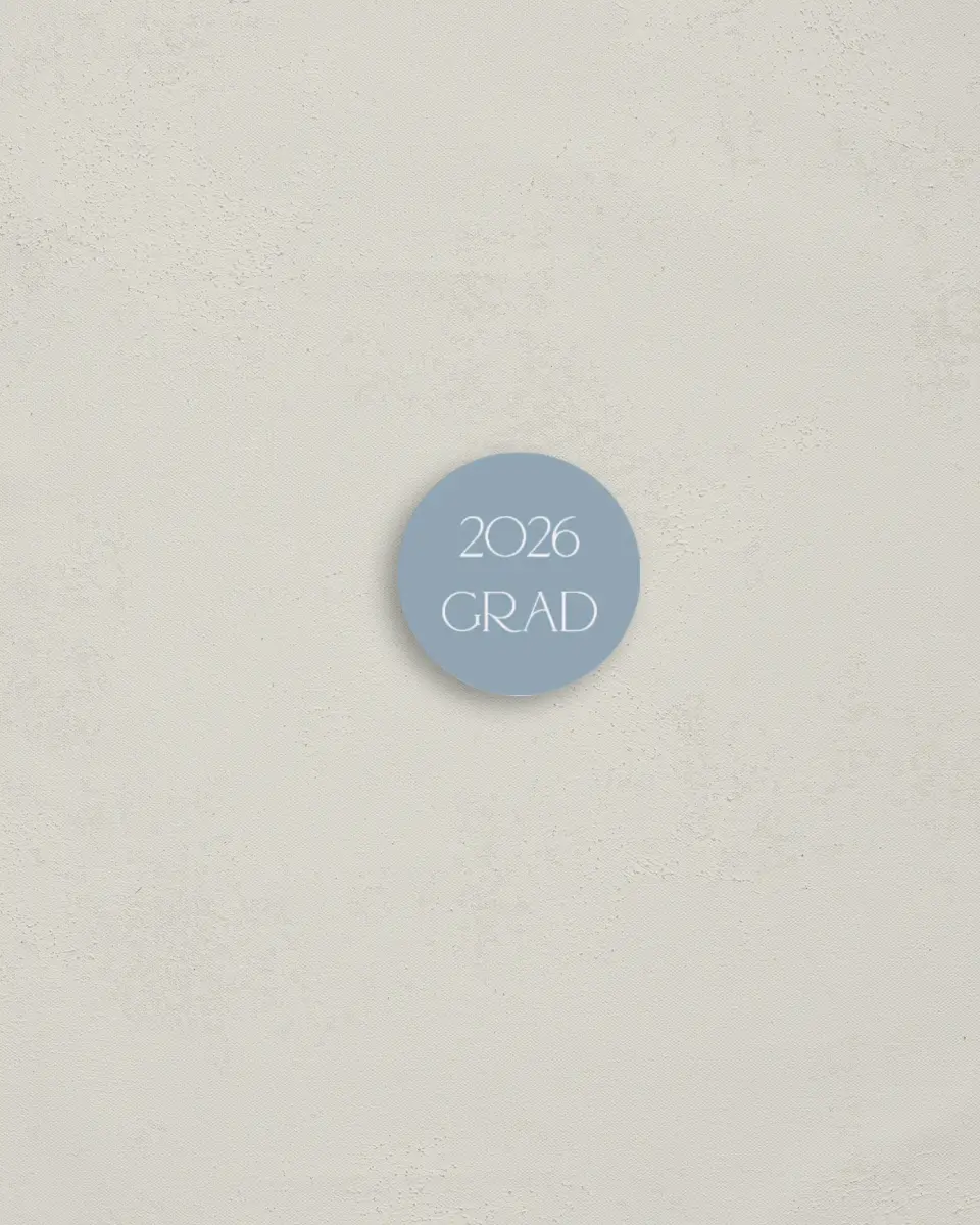 This is a 1¼" circle Envelope Seal called Graceful Grad printed in full color