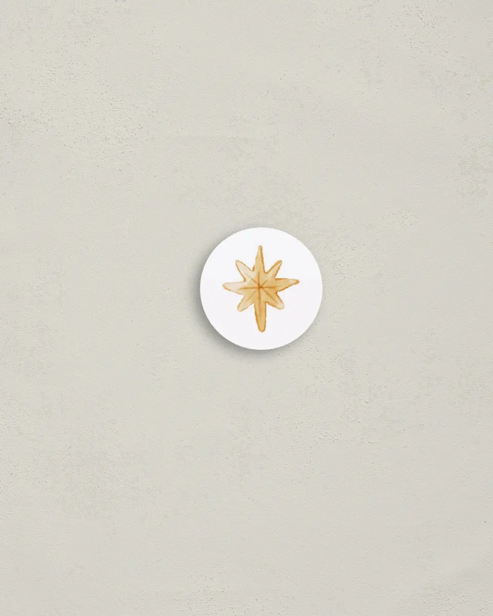This is a 1¼" circle Envelope Seal called O Holy Night printed in full color