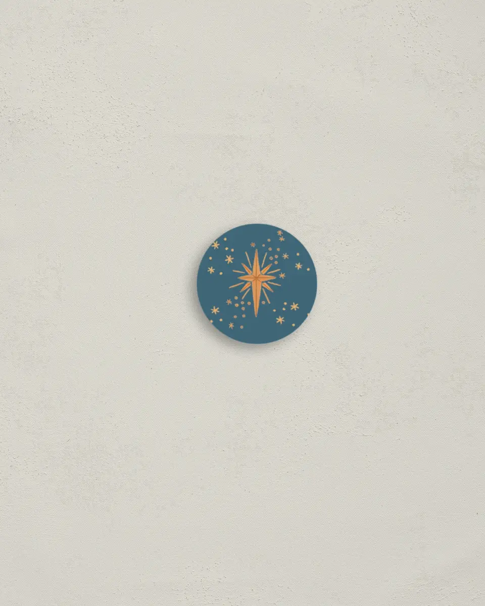 This is a 1¼" circle Envelope Seal called Reason for the Season printed in full color