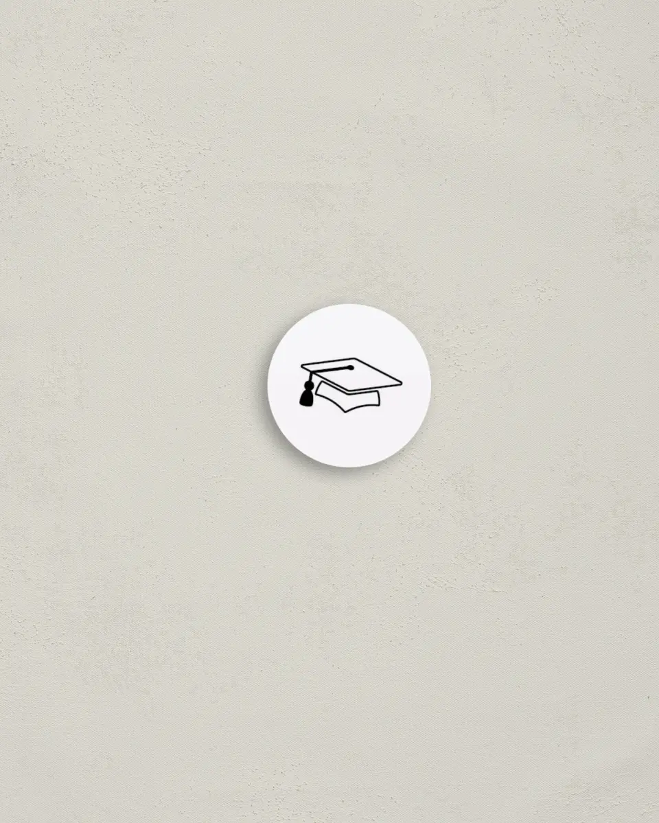This is a 1¼" circle Envelope Seal called Modern Grad printed in full color